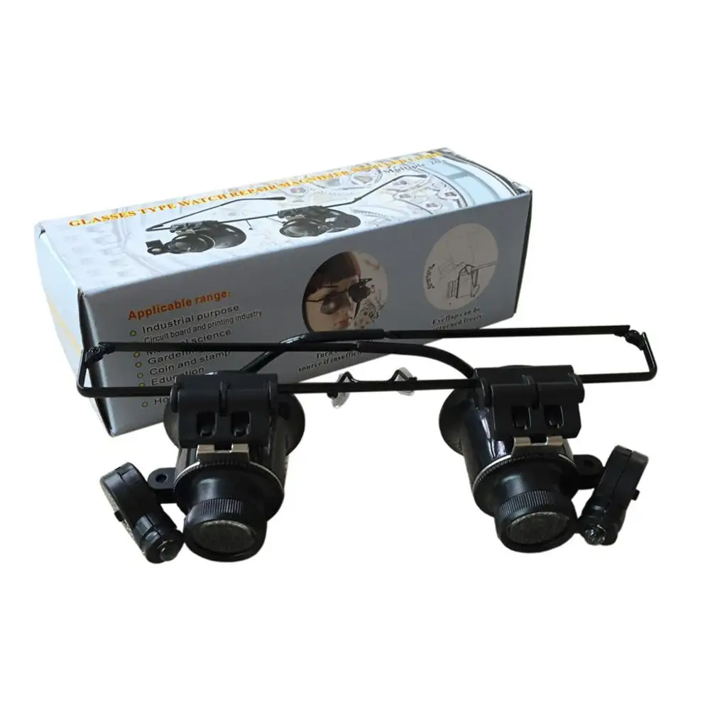 Бинокулярные стоматологические лупы 20X для ремонта часов увеличительное стекло