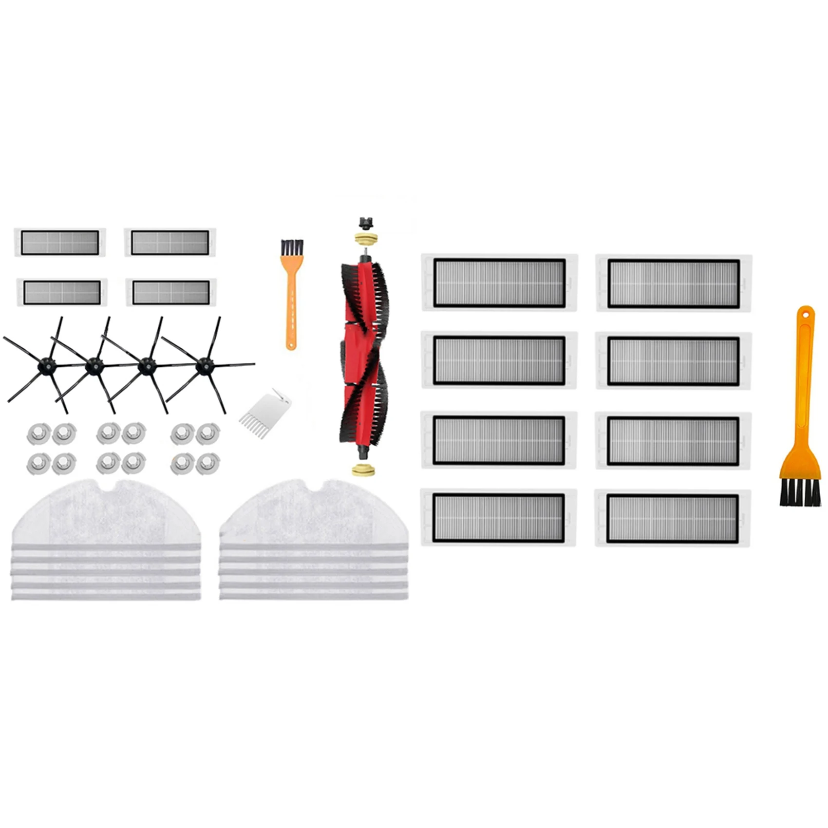 

33Pcs Washable HEPA Filter Main Brush Side Brush Parts for Xiaomi Roborock S5 Max S6 & 1SET Washable HEPA Filter Parts