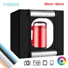 PYNSSEU 24-дюймовый светодиодный бокс для студии портативный Настольный тент 5500K CRI95 с бесплатным фоном комплект для фотосъемки