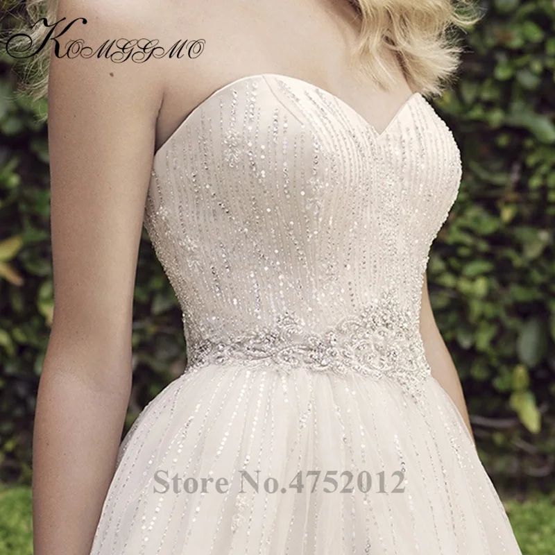 Без бретелек блестящее свадебное платье со стразами Vestidos De Novia 2019 Новое