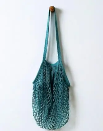 Eco shopping bag Многоразовый сетчатый мешок из хлопка струнный Органайзер хлопковая Сетчатая Сумка для покупок для продуктовых покупок пляжная сумка для хранения фруктов и овощей - Цвет: Eco shopping bag