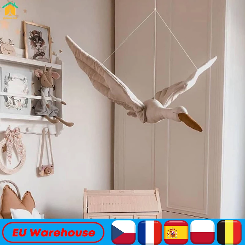 

Настенная плюшевая Мягкая кукла в виде лебедя, креативная детская мягкая подушка, подарок для детей, друзей, тканевый Декор для детской комн...