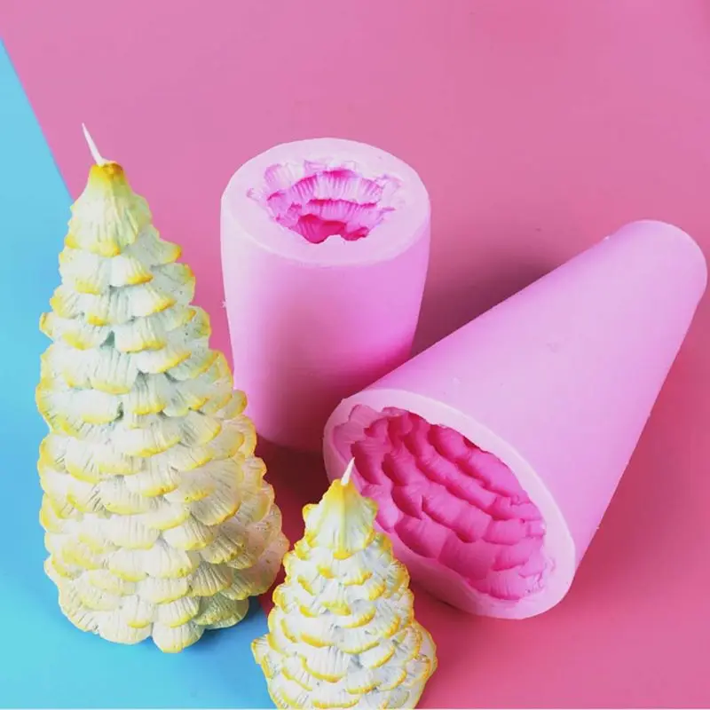 3D Рождественская елка свеча плесень Силиконовое Мыло Плесень глина делая сделай