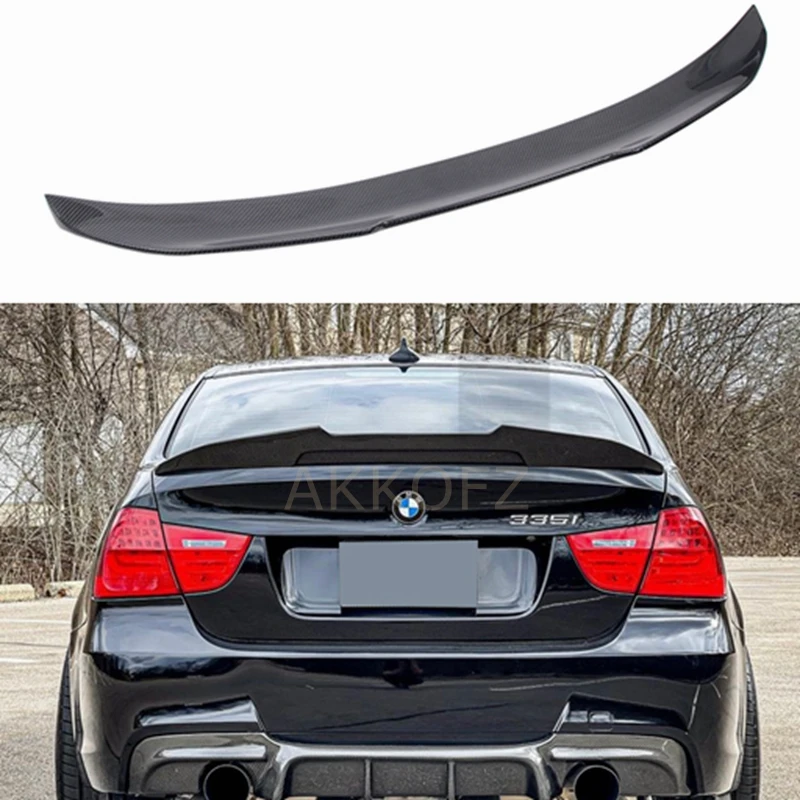 שחור/סיבי פחמן מראה E90 רכב אחורי תא מטען שפתיים ספוילר כנף שפתיים PSM סגנון אחורי אגף ספוילר עבור BMW e90 3 סדרת M3 2006-2011