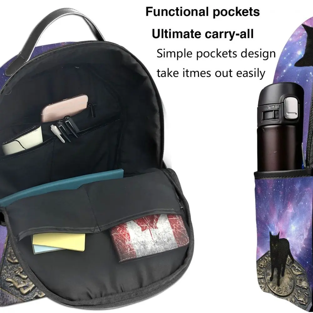 

Fashion backpack 2021 shoulder bags Black Cat And Astrology school bags for teenage girls light travel backpack