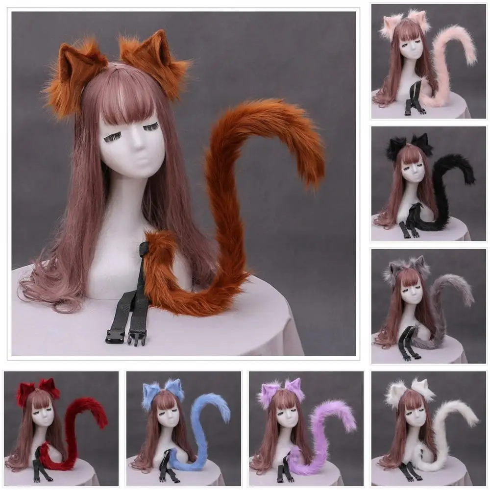 Комплект для косплея Лолита плюшевая повязка на голову с рисунком животных кошки