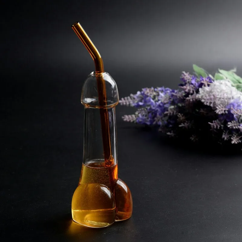 Креативная прозрачная стеклянная бутылка с маленьким ртом для коктейлей вина