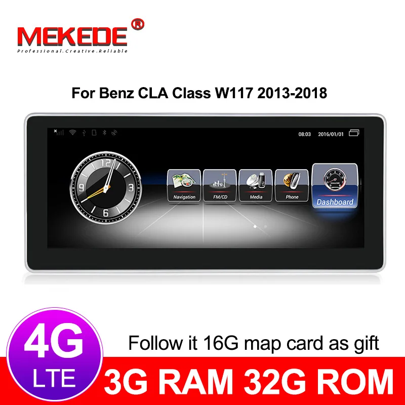 MEKEDE 3+ 32G Автомобильный мультимедийный плеер Android 7,1 автомобильный dvd-радиоплеер для Benz cla Class C117 X117 W117 2013- 4G lte BT wifi