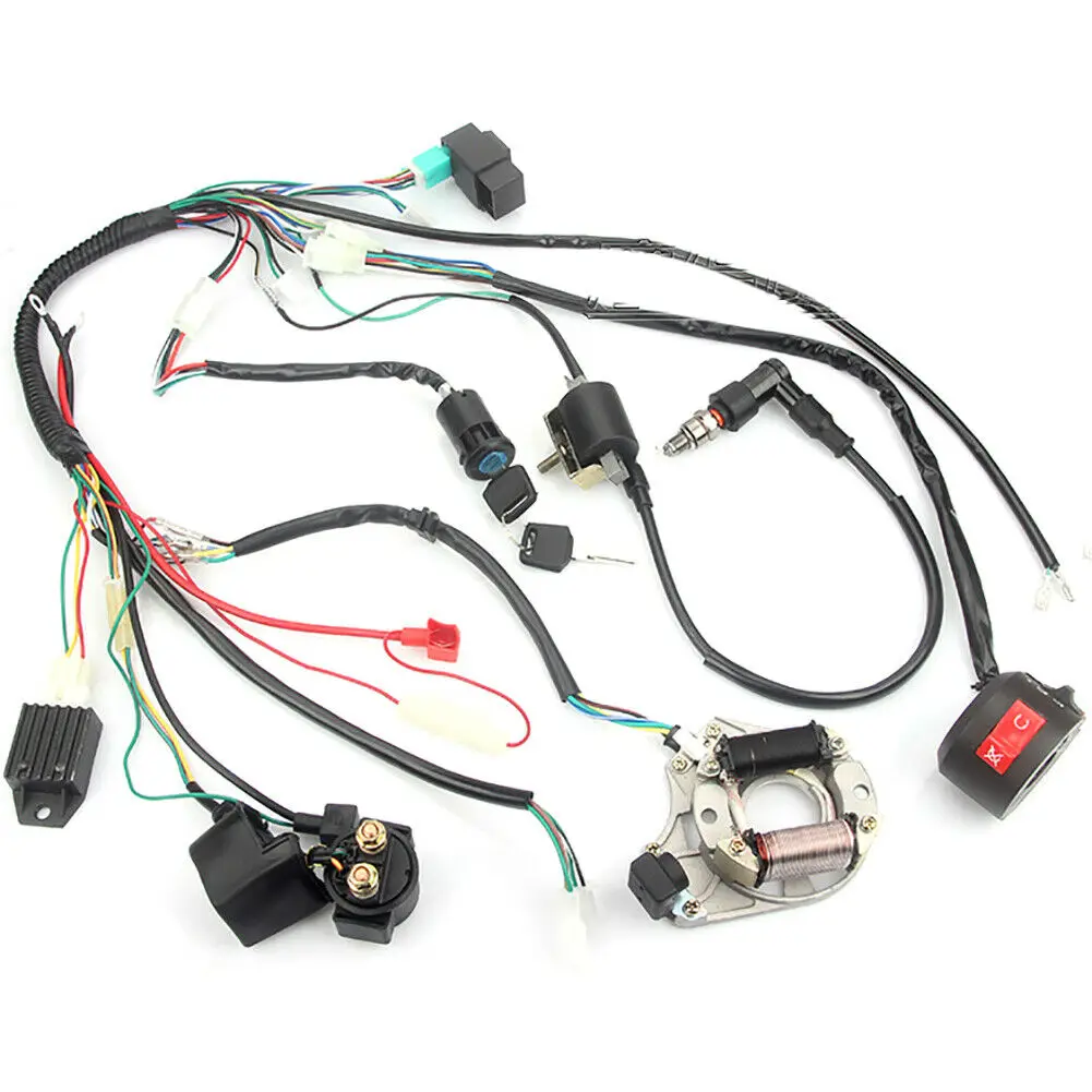 

5 Pin 50cc 70cc 90cc 110cc 125cc CDI Ignition Electric Start Quads Wire Harness For ATV 50/70/90/110/125CC 4 Stroke