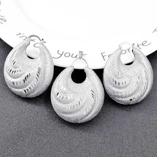Sunny Jewelry большой набор украшений для женщин колье серьги кулон Романтические круглые ювелирные изделия для вечерние и свадебные - Окраска металла: Earrings Pendant S