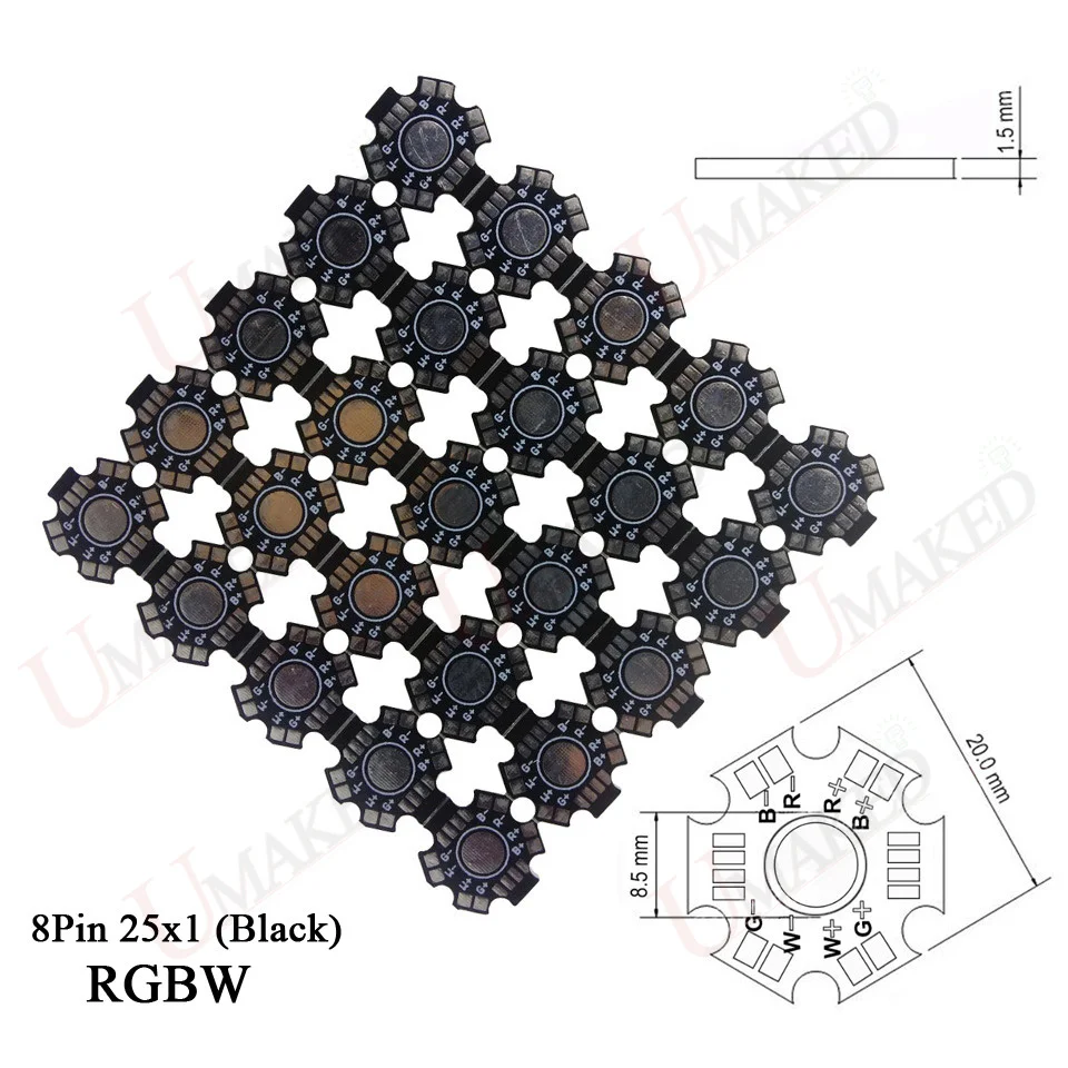 Светодиодный PCB плата радиатора алюминиевая Базовая плита подложка 20 мм Звезда RGB RGBW DIY охлаждение для 1 3 5 Вт Мощный светодиодный s