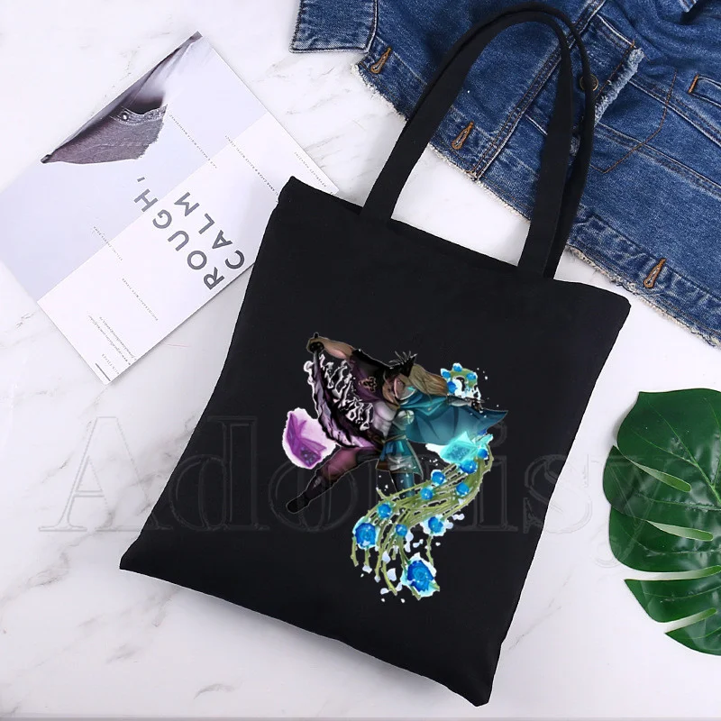 

Black Clover Canvas Simple Cartoon Print Shopping Bags Girls Fashion Life Casual Pacakge Hand Bag