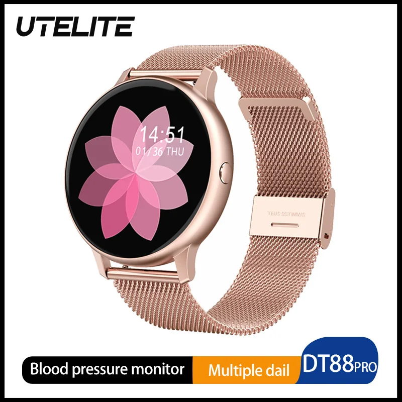 Женские умные часы UTELITE DT88 Pro ECG монитор сердечного ритма во время сна Часы Bluetooth