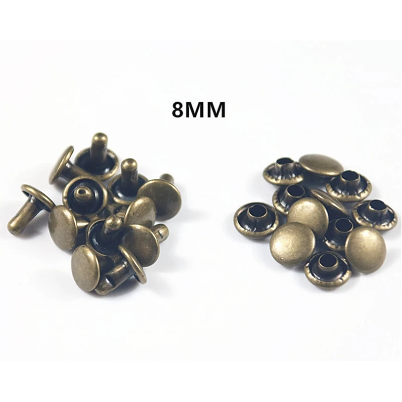 

120 Sets 8MM 6MM Gold and Bronze Colors Rivets Studs Rapid Rivets for Leather Craft DIY Making