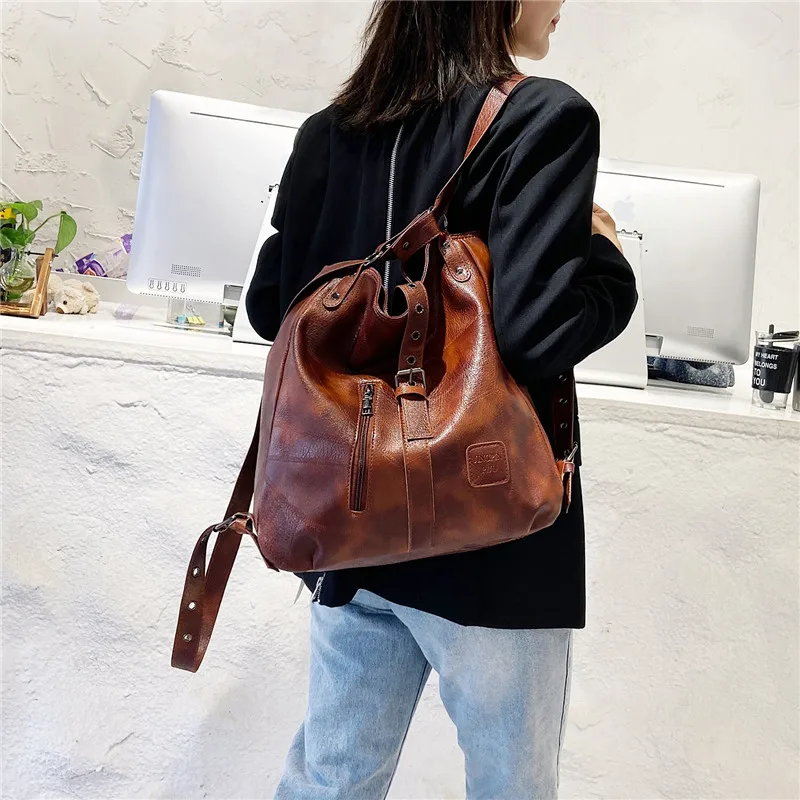 

Женский рюкзак в стиле ретро, легкий многофункциональный рюкзак на плечо, дорожный рюкзак для ежедневного использования