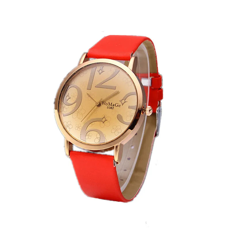 

Nice Gorgeous Women Watch Big Number Dial Ladies Watches Leather Band Female Casual Quartz Wirstwatches Montre Femme Gift