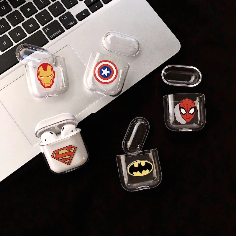 Жесткий прозрачный чехол для AirPods, беспроводные наушники, милый бренд, чехол для зарядки, сумка для AirPods 1 2, защитный чехол