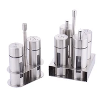 stainless steel salt pepper shaker set odor free spice with stand condiment box cooking seasoning bottle for kitchen tool