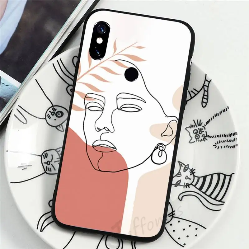 

Poster Minimalist Face artwork sketch Phone Case For Xiaomi Redmi note 7 8 9 t k30 max3 9 s 10 pro lite