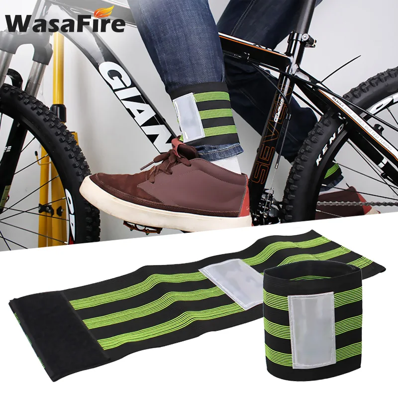 1 Pair Cycling Trouser Thicken Bandage Road Mountain Bike Pants Band Leg Strap Bike Riding Night Warning Equipment