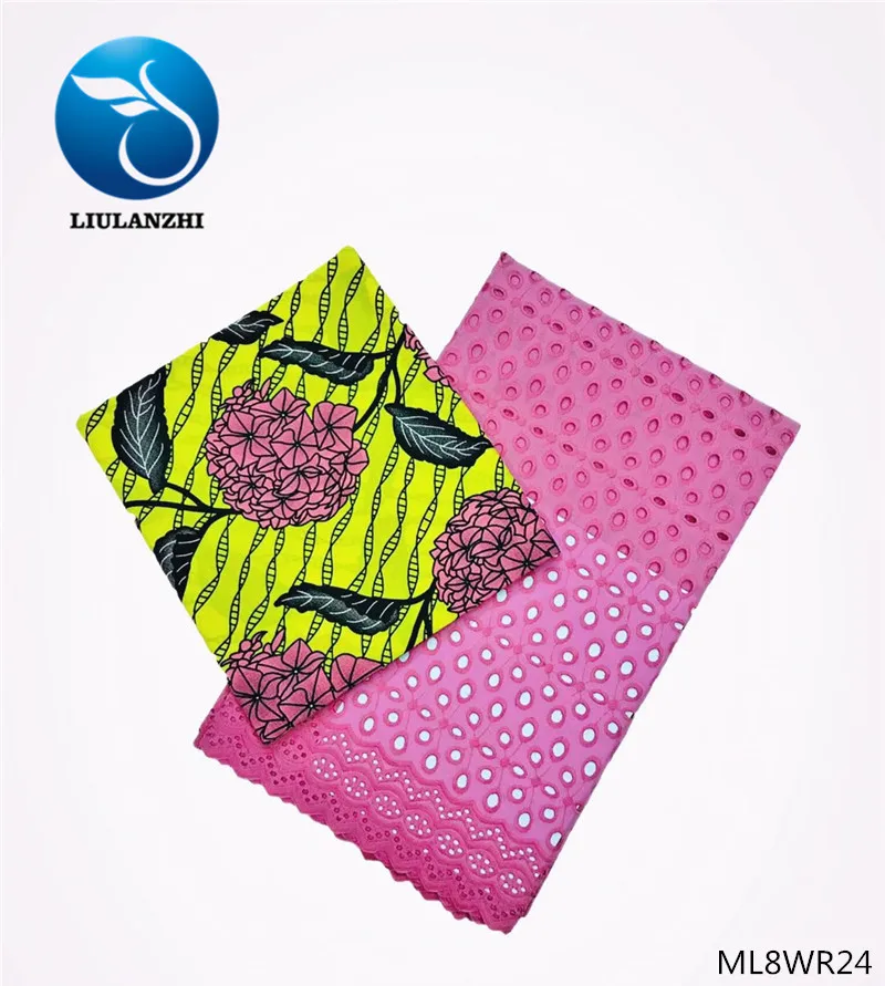 

LIULANZHI (3+2.5yards)Cotton african fabrics Top sale cotton lace fabric and prints ankara wax for dress ML8WR01-ML8WR29