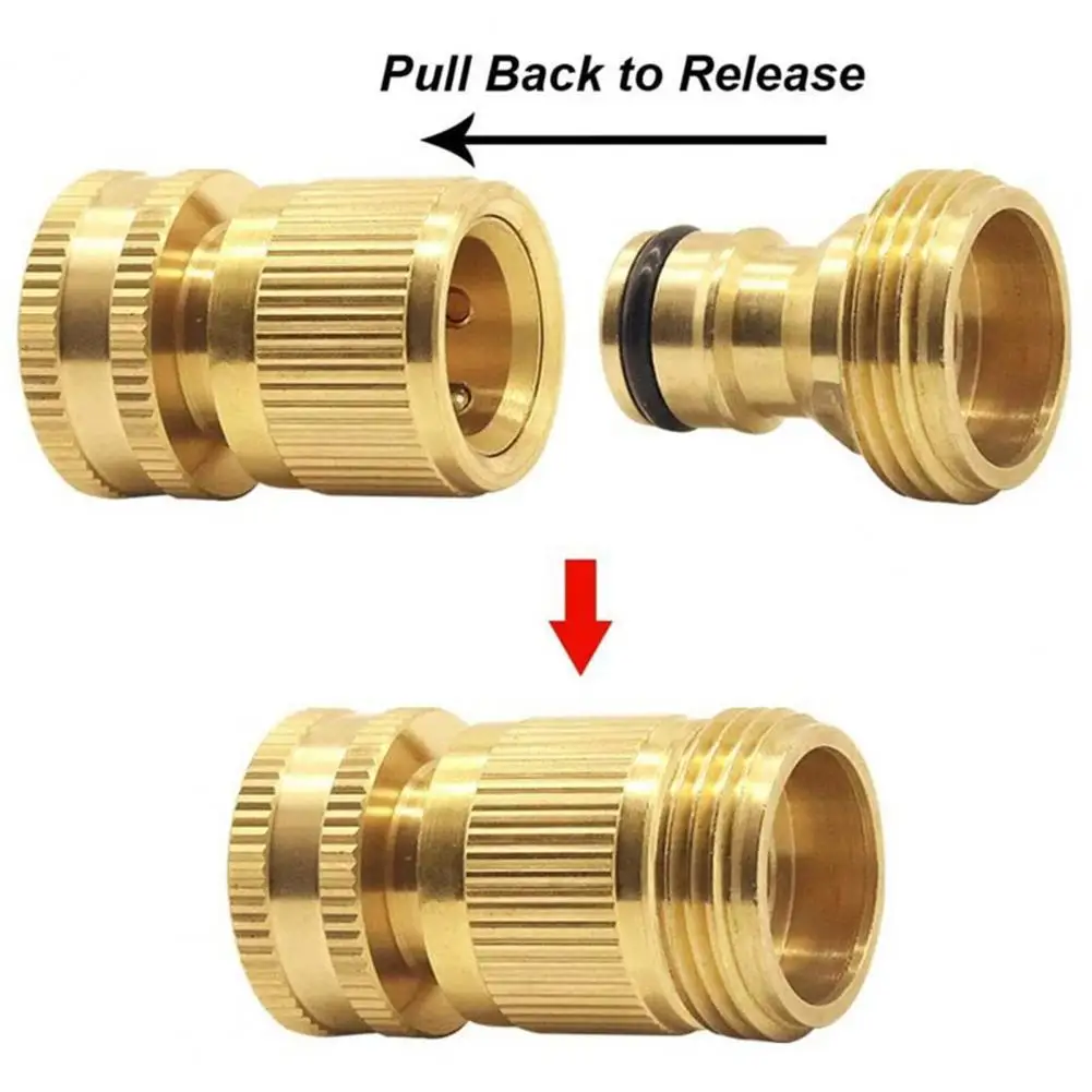 

2Pcs Hose Connectors High Durability Rust-proof Copper Male Female Brass Hose Connector Garden Dual Swivel Female Hose Connector