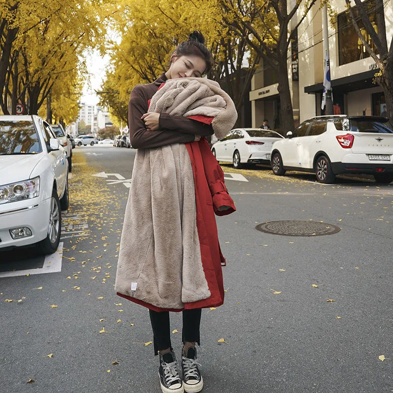 2021 Winter New Parka Korean Loose Cotton-Padded Clothes Women Padded Down Cotton Parkas Over The Knee Long Jacket