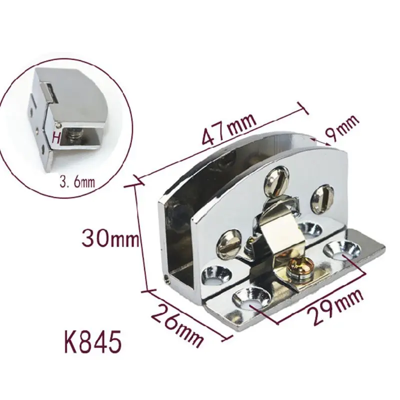 Хромированный стеклянный дверной шарнир зажим для шкафа кабинета ворот