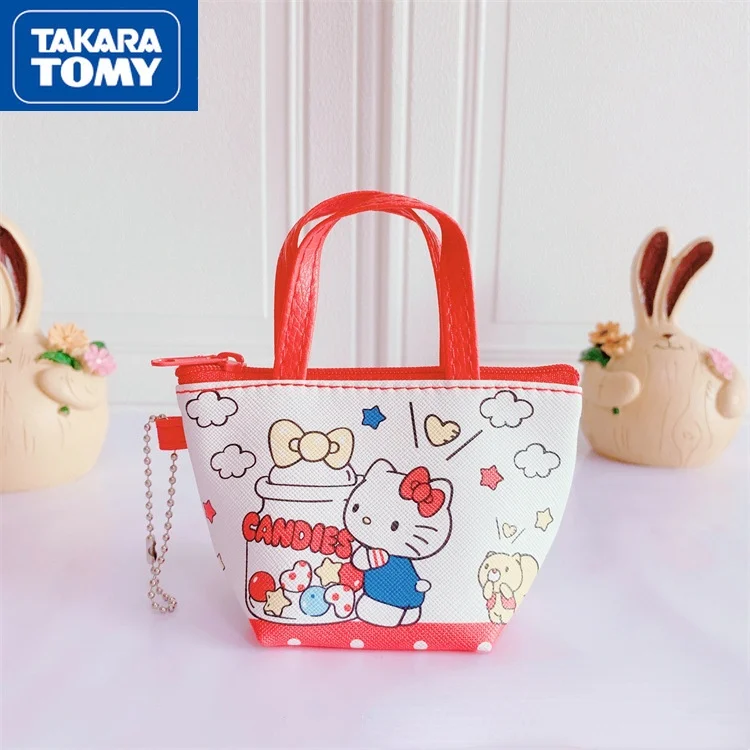 

TAKARA TOMY Fashion Waterproof Wearable Cute Cartoon Hello Kitty Printed Clutch Casual Zipper Children's Coin Purse