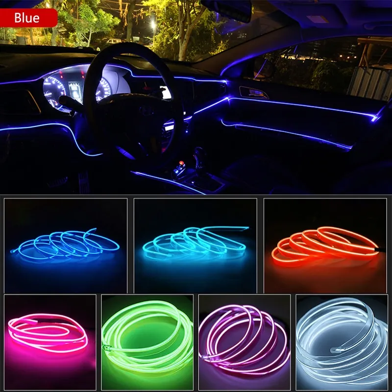 Автомобильная атмосферная декоративная лампа гибкий неоновый светильник