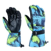 winter unisex cycling waterproof multiple graffiti letter striped ski gloves windproof warm touch screen motorcycle accessories