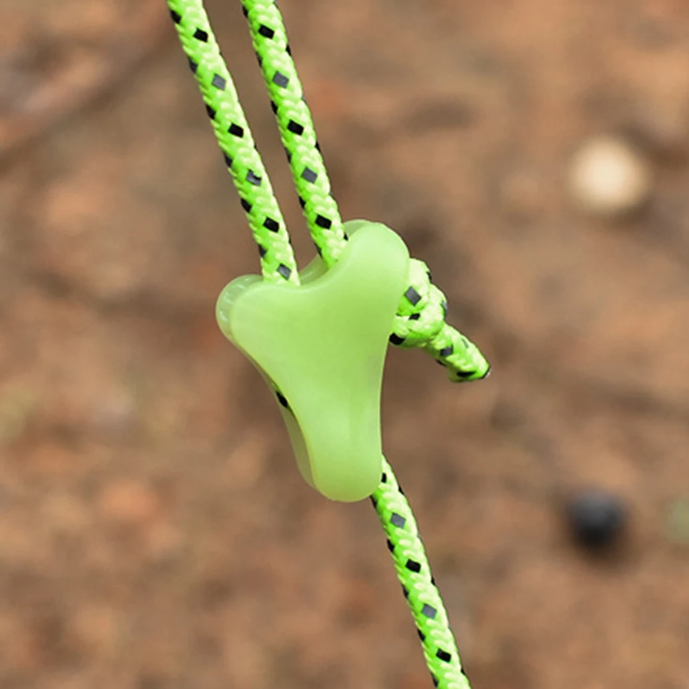 

Adjustable Outdoor Camping Luminous Awning Anti-slip Triangle Tent Rope Buckle Support Rod Thunder Proof Caps