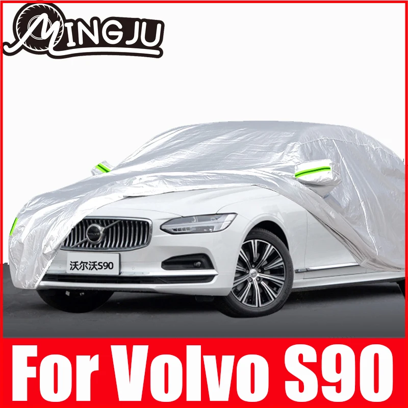 For Volvo S90 2010-2021 Full Car Cover Indoor Outdoor Sunscreen Heat Sun UV Protection Dustproof Anti-UV Oxford cloth