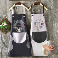 aprons for woman with pockets kitchen apron waterproof and oil proof dining table female baking accessories work clothes