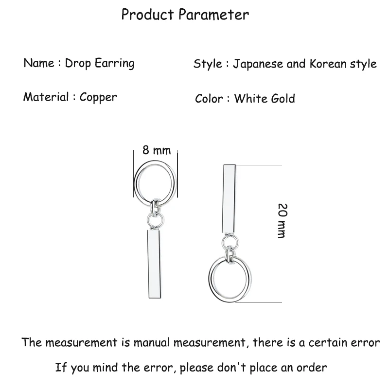 

Round Drop Earrings Fashion Piercing Sliver Punk Asymmetry Hoop Earrings For Women Girl Bijoux Pendientes Mujer Earring Stud