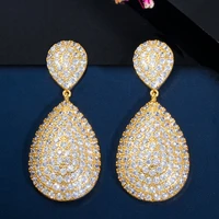cwwzircons classic long big water drop indian 18k gold luxury micro pave cz earrings dubai silver bridal wedding jewelry cz652