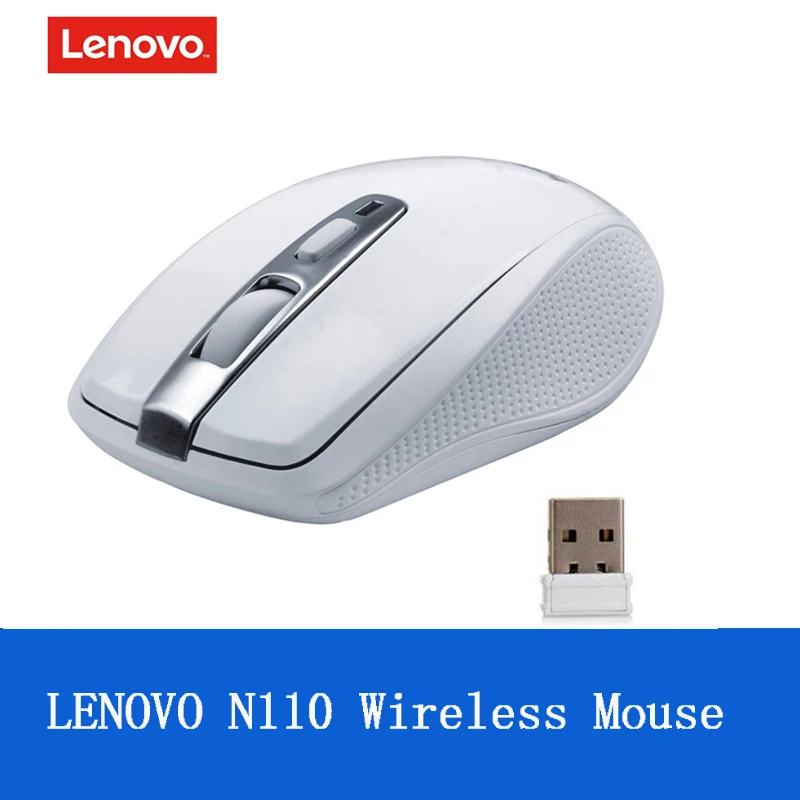 LENOVO N110 беспроводная мышь с 2 4 ГГц Двусторонняя роликовая 1600 точек/дюйм поддержка
