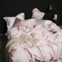 Liv-Esthete Luxury Women Pink 100 Silk Bedding Set Pure Healthy Silk Queen King Duvet Cover Flat Sheet Pillowcase Bed Linen Set