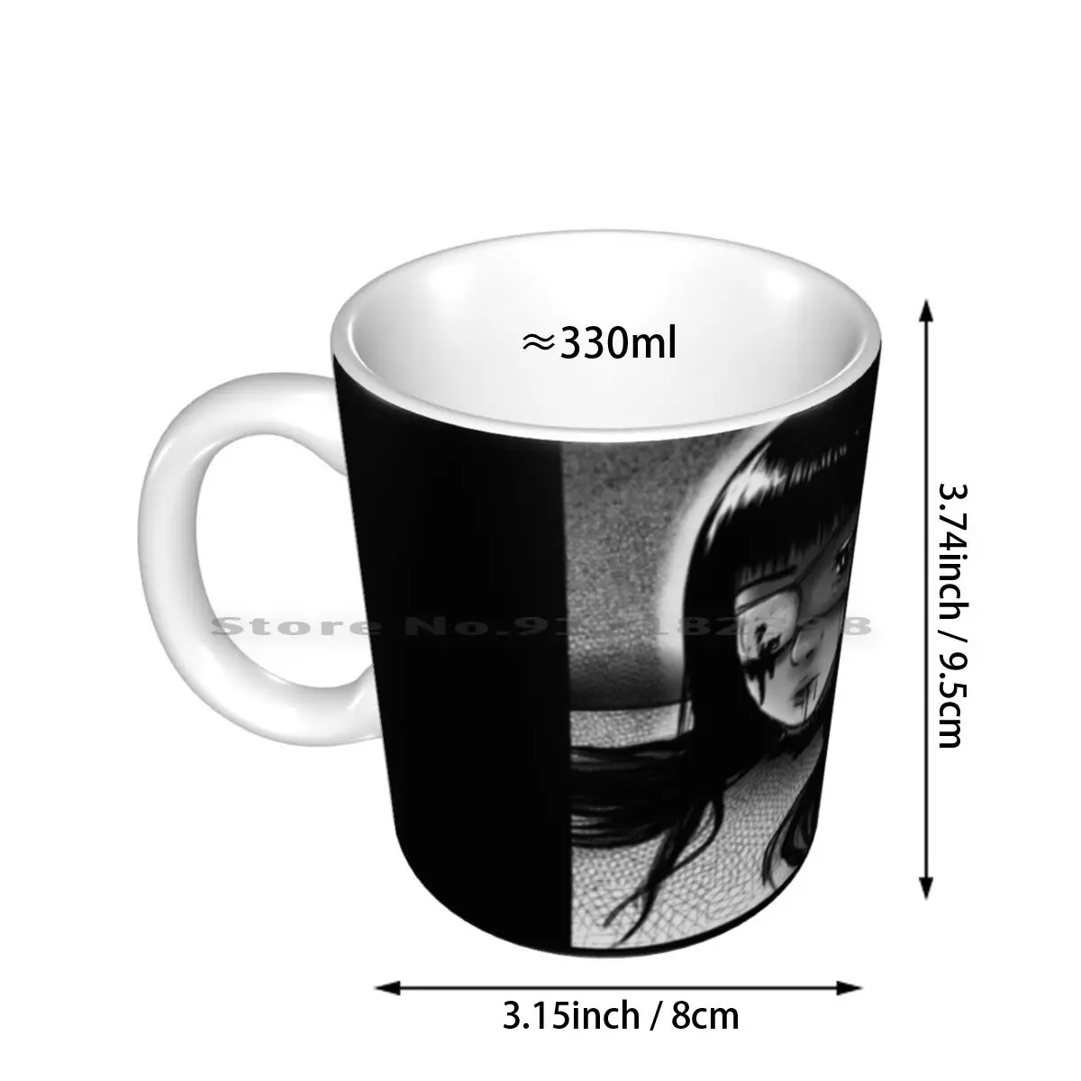 A Horrific Surprise Ceramic Mugs Coffee Cups Milk Tea Mug Horror Manga Alternative Creepy Dark Gothic Goth Anime Blood Monster | Дом и сад