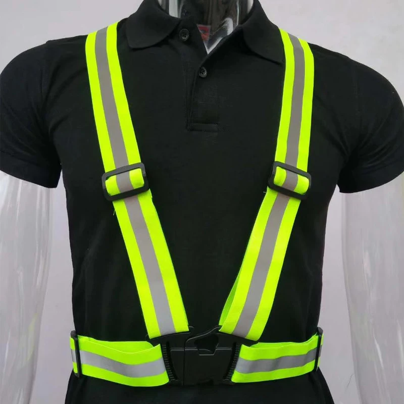 

Highlight Reflective Straps Night Work Security Running Cycling Safety Reflective Vest High Visibility Reflective Safety Jacket