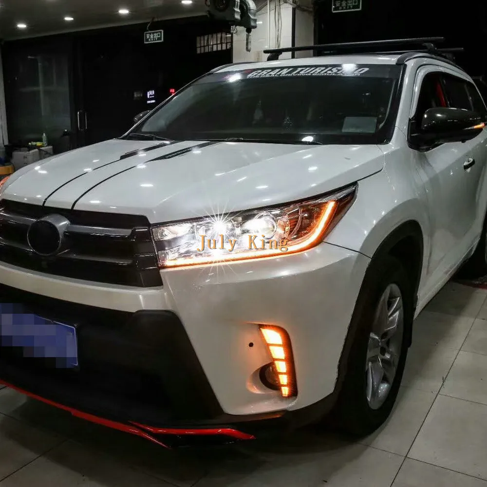 Июля King светодиодный Габаритные огни чехол для Toyota Highlander 2018-2020 свет руководство