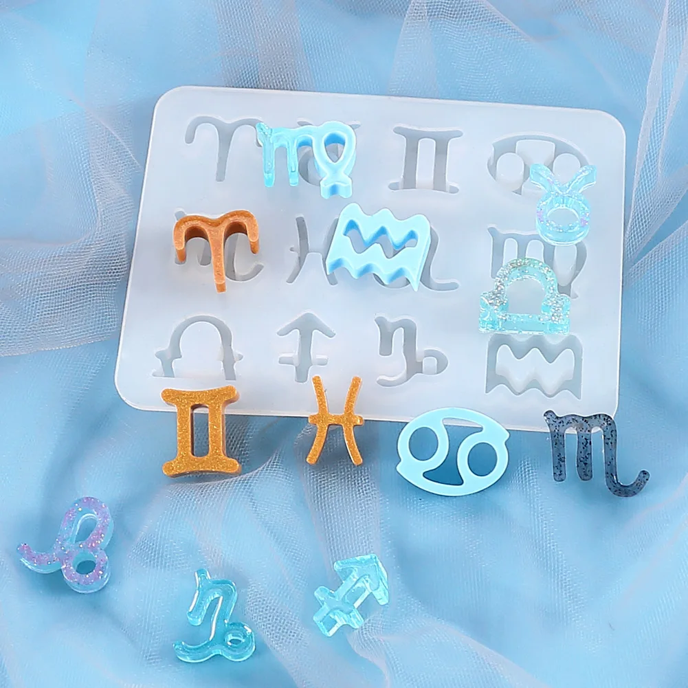 

Constellation Pendant Mold 12 Zodiac Constellation Resin Mold Constellation Silicone Mold For Diy Jewelry Craft Making