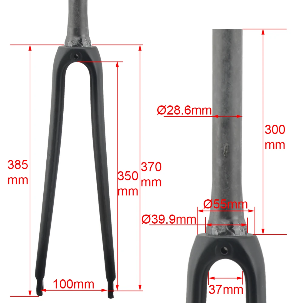 Bicycle Road Bike Fork Carbon Fiber Tapered Front 700C Cycling Parts UD Finish Glossy Matte 386g | Спорт и развлечения