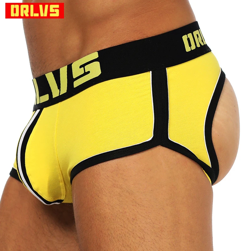 

ORLVS Brand Men Underwear Boxer shorts Backless Buttocks Cotton Sexy open back Gay Men Underwear JockStrap cuecas Gay panties