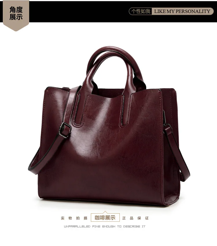 Genuine leather Women handbags New handbags Cross-border goods Simple handbag Ms. Briefcase Shoulder Messenger