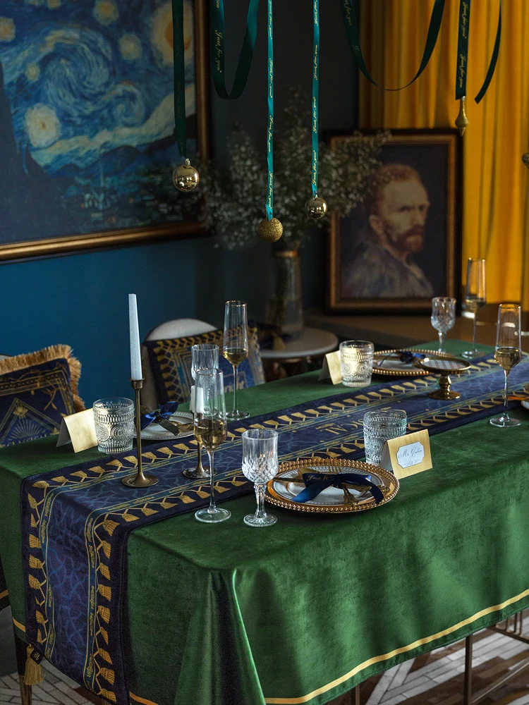 

American table flag retro ins European style tablecloth modern custom coffee table tablecloth table flag bed end cover