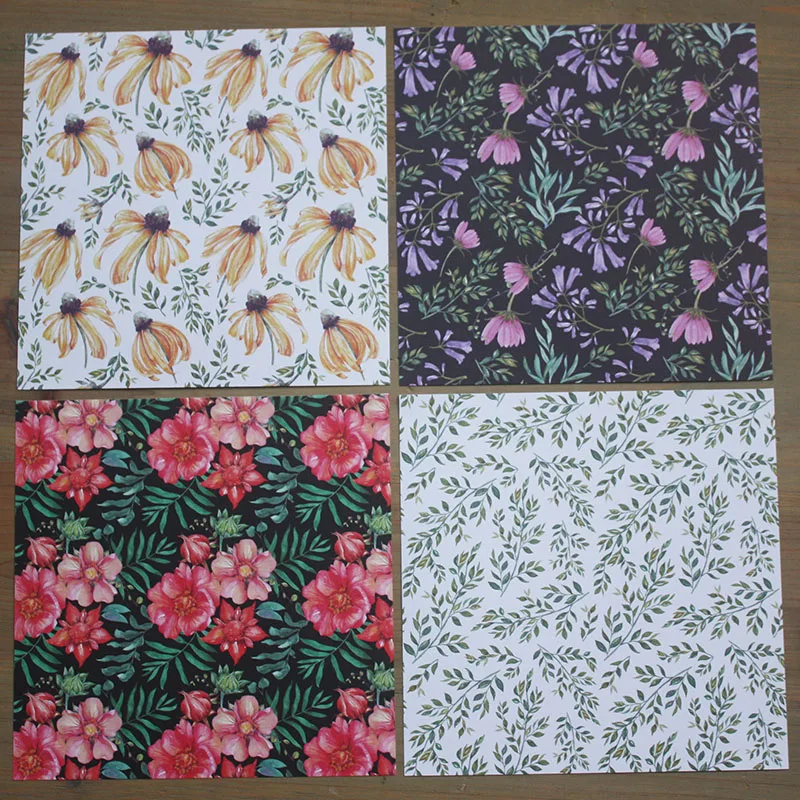 

6'' Flowers Patterned Scrapbooking Packs Paper Handmade Crafts Paper Card Making DIY Photo Album Scrapbook Background Pads Paper