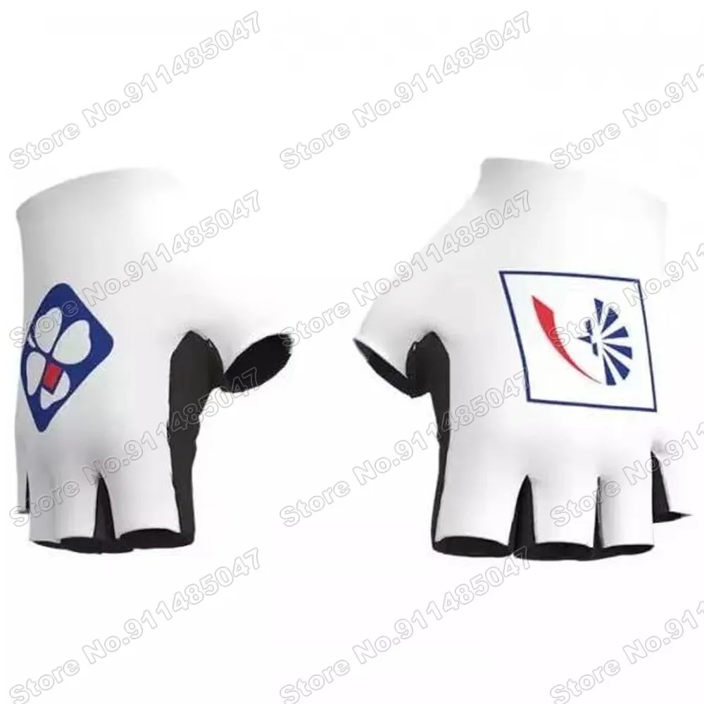

FDJ 2021 Team Cycling Gloves Men Bicycle Gel Half Finger Glove One Pair Size M-XL Guante Ciclismo Gant cyclisme