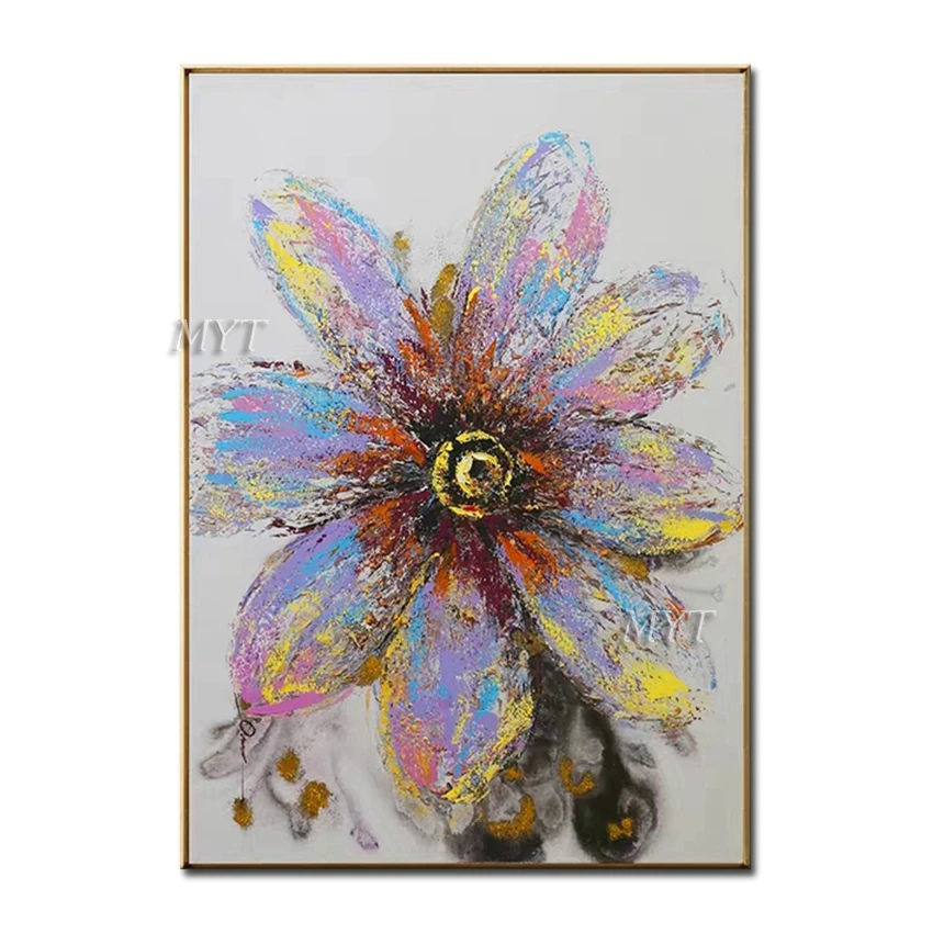 

Colorful Flowers Abstract Oil Painting Modern Wall Art Living Room Picture Home Decoration Painting No Framed 100% Handpainted