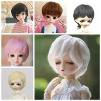 high temperature fiber gold pink white color short wigs available for 16 14 13 bjd yosd mdd doll accessories doll wigs